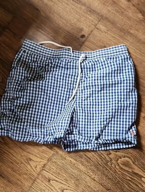 Ralph Lauren Blue and White Gingham SwimShorts